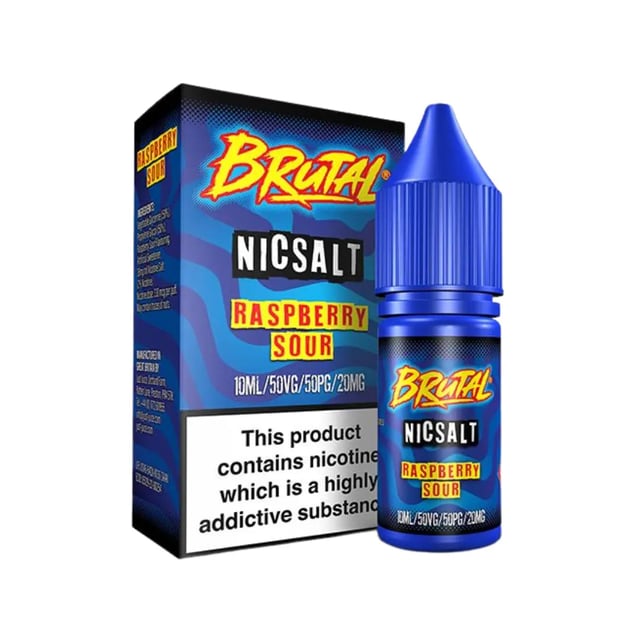 Just Juice Brutal Raspberry Sour nic salt e-liquid, 10ml bottle, 11mg and 20mg strengths