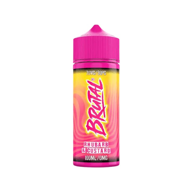 Just Juice Brutal Rhubarb & Custard 100ml nicotine free shortfill e-liquid bottle