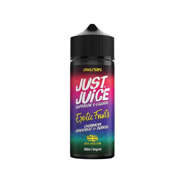Just Juice Exotic Fruits Cherimoya, Grapefruit & Berries 100ml nicotine free shortfill e-liquid bottle