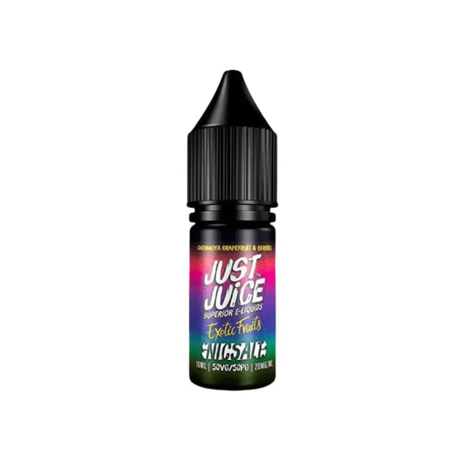 Just Juice Exotic Fruits Cherimoya, Grapefruit & Berries nic salt 10ml bottle, 5mg 11mg 20mg strengths