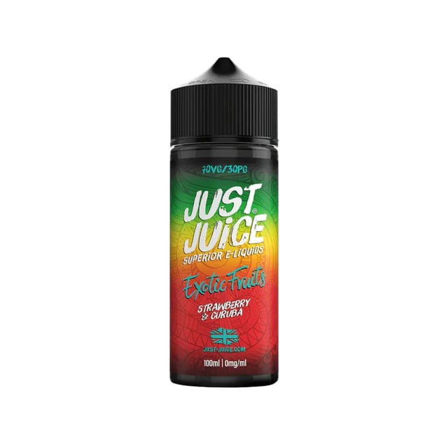 Just Juice Exotic Fruits Strawberry & Curuba 100ml nicotine free shortfill e-liquid bottle