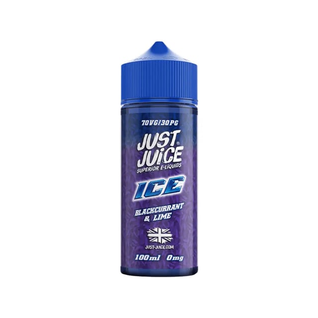 Just Juice Ice Blackcurrant & Lime 100ml nicotine free shortfill e-liquid bottle