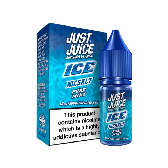Just Juice Ice Pure Mint Ice nic salt e-liquid, 10ml bottle, available in 11mg and 20mg strengths