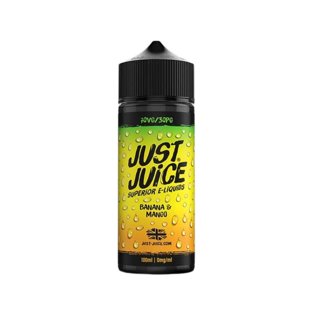 Just Juice Iconic Banana & Mango 100ml nicotine free shortfill e-liquid bottle, 70/30 VG/PG