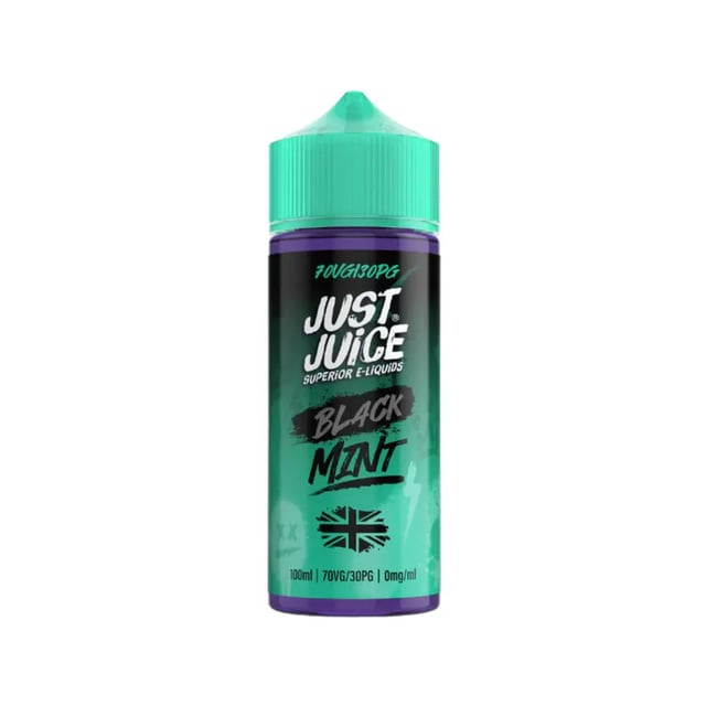 Just Juice Mint Black Mint 100ml nicotine free shortfill e-liquid bottle, 70/30 VG/PG
