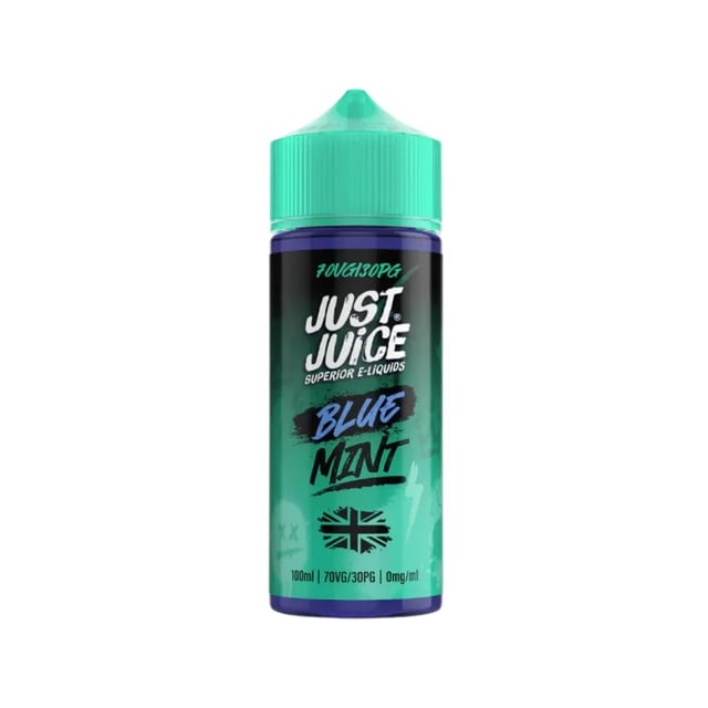 Just Juice Mint Blue Mint 100ml shortfill e-liquid bottle, nicotine free, 70/30 VG/PG blend