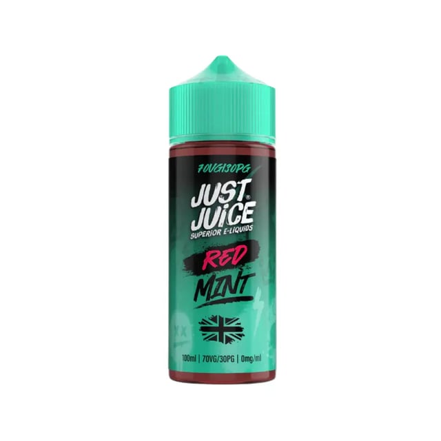 Just Juice Mint Red Mint 100ml shortfill e-liquid bottle, nicotine free 70/30 VG/PG blend