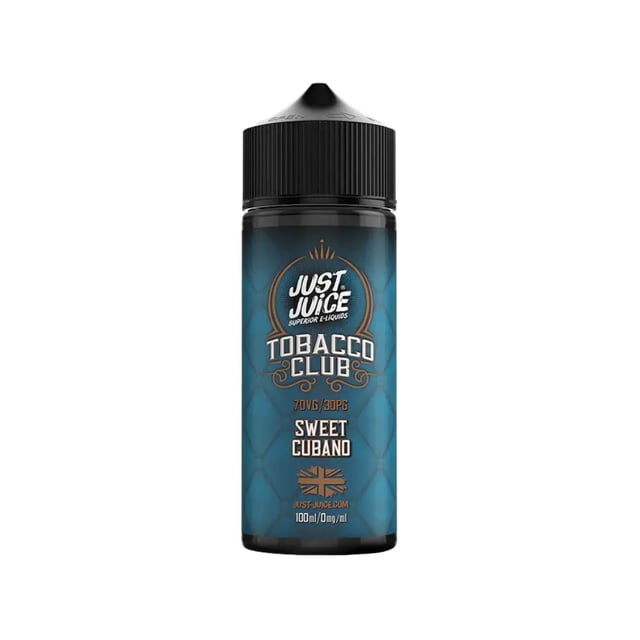 Just Juice Sweet Cubano Tobacco Club 100ml nicotine free shortfill e-liquid bottle