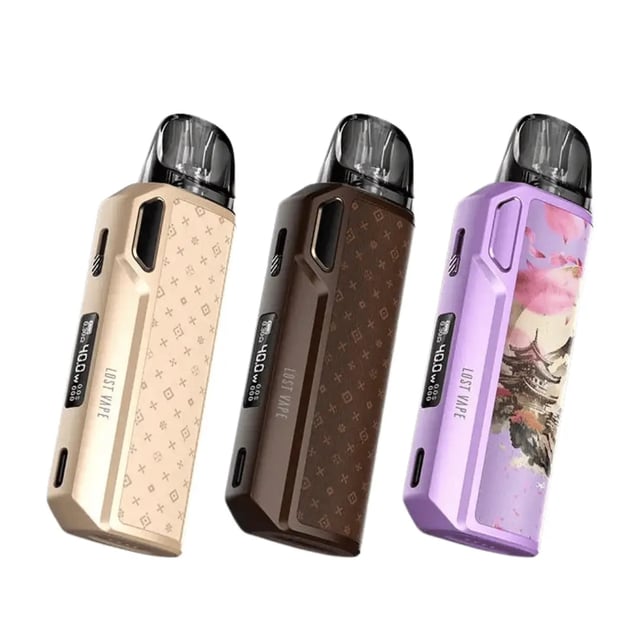Lost Vape Thelema Elite 40 pod kit, a refillable device with adjustable airflow and E Plus pod compatibility