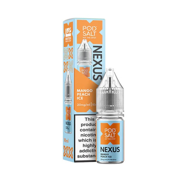 Pod Salt Nexus Mango Peach Ice nic salt e-liquid, 10ml bottle, 5mg 10mg 20mg strengths