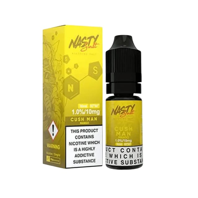Nasty Salt Reborn Cush Man mango nic salt e-liquid, 10ml bottle, 10mg and 20mg strengths
