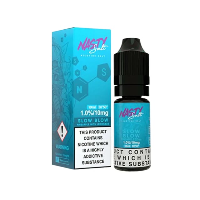 Nasty Salt Reborn Slow Blow 10ml nic salt e-liquid, pineapple and lime soda flavour, 10mg and 20mg strengths