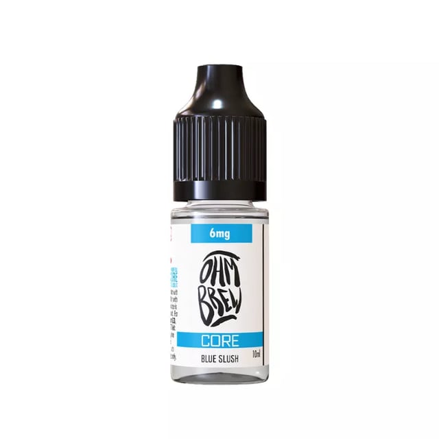 Ohm Brew Core Blue Slush 50/50 e-liquid 10ml bottle, freebase nicotine 3mg 6mg 12mg 18mg