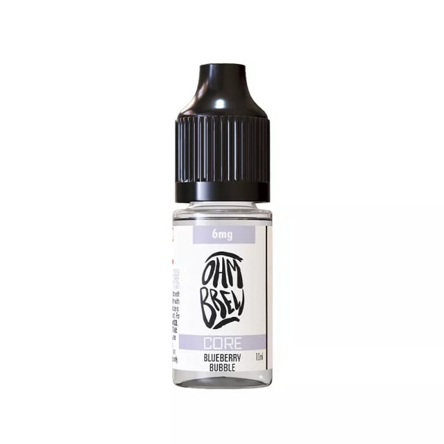 Ohm Brew Core Blueberry Bubble 50/50 e-liquid 10ml bottle, freebase nicotine 3mg 6mg 12mg 18mg