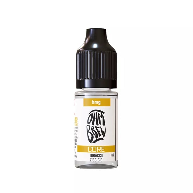 Ohm Brew Core Tobacco Ziggicig 50/50 e-liquid 10ml bottle, freebase nicotine strengths 3mg to 18mg
