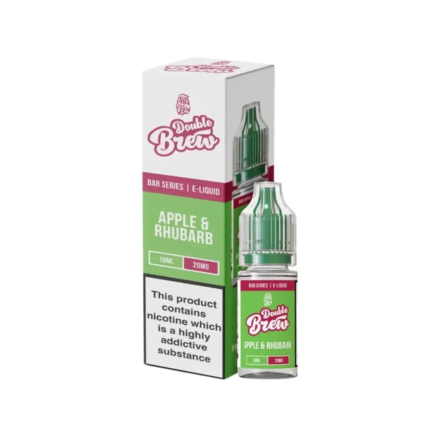 Ohm Brew Double Brew Apple & Rhubarb nic salt e-liquid 10ml bottle, 5mg 10mg 20mg strengths