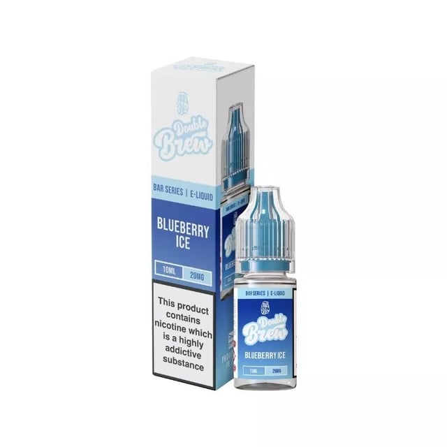Ohm Brew Double Brew Blueberry Ice nic salt 10ml bottle, available in 5mg, 10mg and 20mg strengths