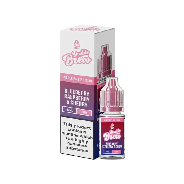 Ohm Brew Double Brew Blueberry Raspberry & Cherry nic salt 10ml bottle, 5mg 10mg 20mg strengths