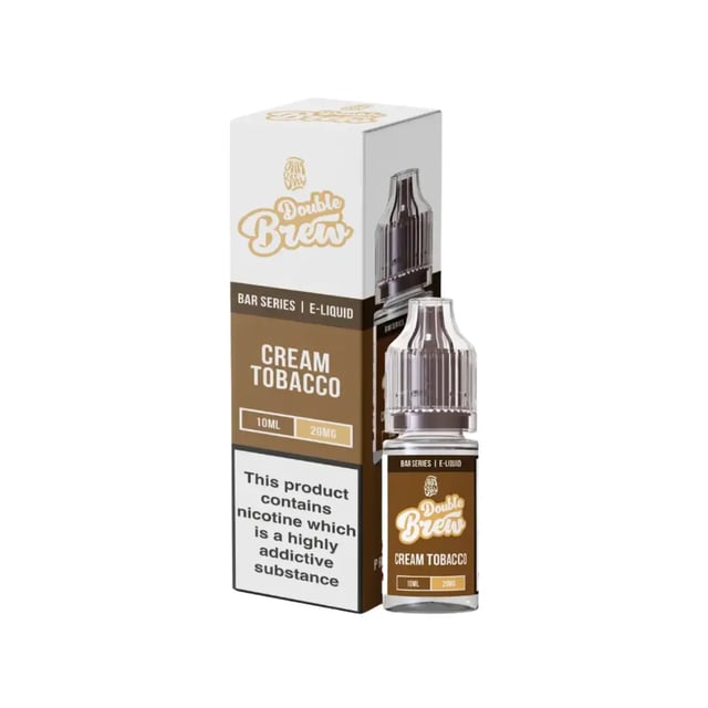 Ohm Brew Double Brew Cream Tobacco 10ml nic salt e-liquid bottle, 5mg 10mg 20mg strengths