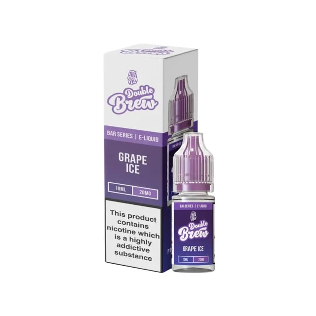 Ohm Brew Double Brew Grape Ice 10ml nic salt e-liquid bottle, 5mg 10mg 20mg strengths