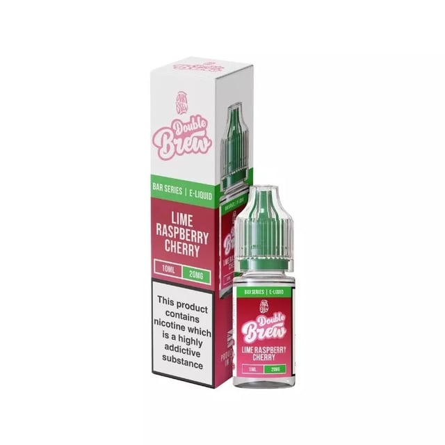 Ohm Brew Double Brew Lime Raspberry Cherry 10ml nic salt e-liquid bottle, 5mg 10mg 20mg strengths