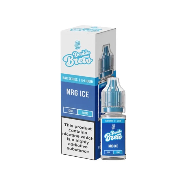 Ohm Brew Double Brew Nrg Ice nic salt e-liquid 10ml bottle, available in 5mg, 10mg and 20mg strengths