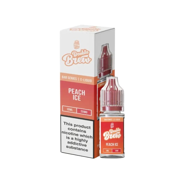 Ohm Brew Double Brew Peach Ice nic salt e-liquid, 10ml bottle, 5mg 10mg 20mg strengths