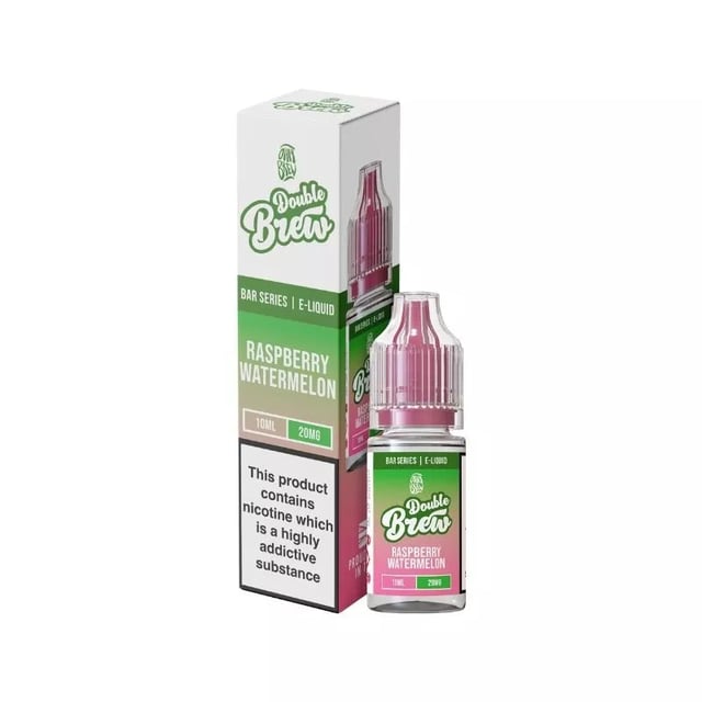 Ohm Brew Double Brew Raspberry Watermelon 10ml nic salt e-liquid bottle, 5mg 10mg 20mg strengths