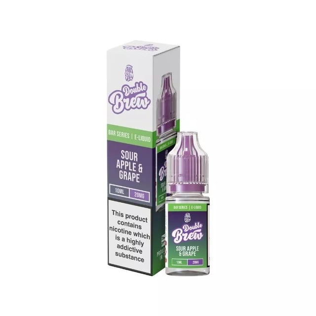 Ohm Brew Double Brew Sour Apple & Grape 10ml nic salt e-liquid bottle in 5mg, 10mg and 20mg strengths