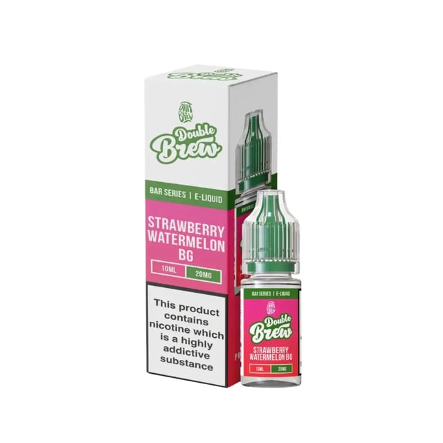 Ohm Brew Double Brew Strawberry Watermelon Bg 10ml nic salt e-liquid bottle, 5mg 10mg 20mg strengths