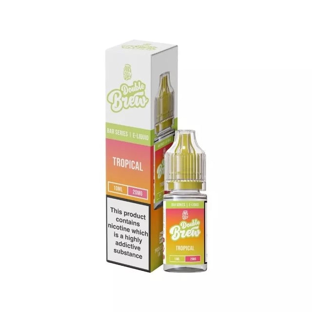 Ohm Brew Double Brew Tropical nic salt e-liquid 10ml bottle, 5mg 10mg 20mg strengths, mango pineapple kiwi