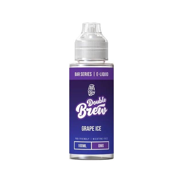 Ohm Brew Grape Ice 100ml shortfill e-liquid bottle, nicotine free with space for two nic shots