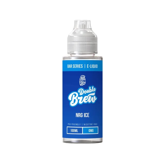 Ohm Brew Nrg Ice 100ml shortfill e-liquid bottle, nicotine free 0mg, energy drink and menthol ice flavour
