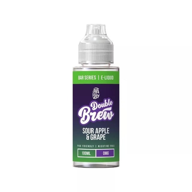 Ohm Brew Double Brew Sour Apple & Grape 100ml nicotine free shortfill e-liquid bottle