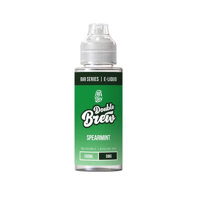 Ohm Brew Spearmint 100ml shortfill e-liquid bottle, nicotine free, with room for two nic shots