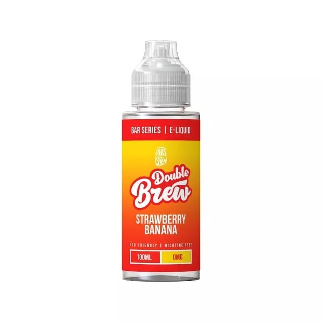 Ohm Brew Double Brew Strawberry Banana 100ml nicotine free shortfill e-liquid bottle