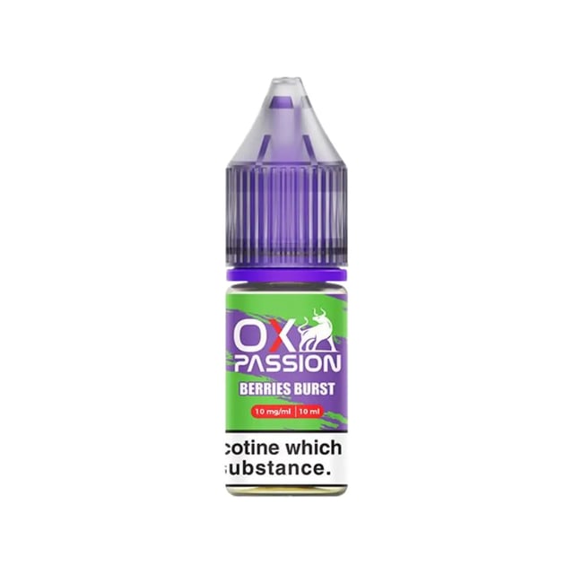 OXVA OX Passion Berries Burst nic salt e-liquid, 10ml bottle, 10mg and 20mg strength options
