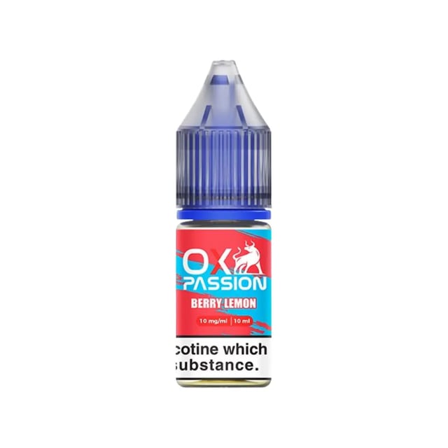 OX Passion Berry Lemon nic salt e-liquid 10ml bottle, 50/50 VG/PG, in 10mg and 20mg strengths