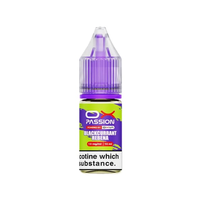 OX Passion Blackcurrant Squash nic salt e-liquid, 10ml bottle, 5mg 10mg 20mg strengths