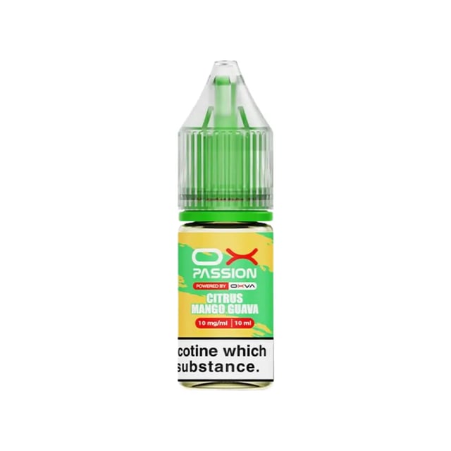 OX Passion Citrus Mango Guava nic salt 10ml bottle, 50/50 VG/PG, 10mg and 20mg strengths