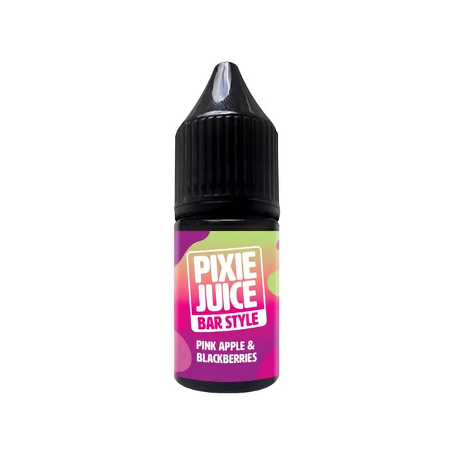 Pixie Juice Bar Style Pink Apple & Blackberries nic salt, 10ml bottle, 10mg and 20mg strengths