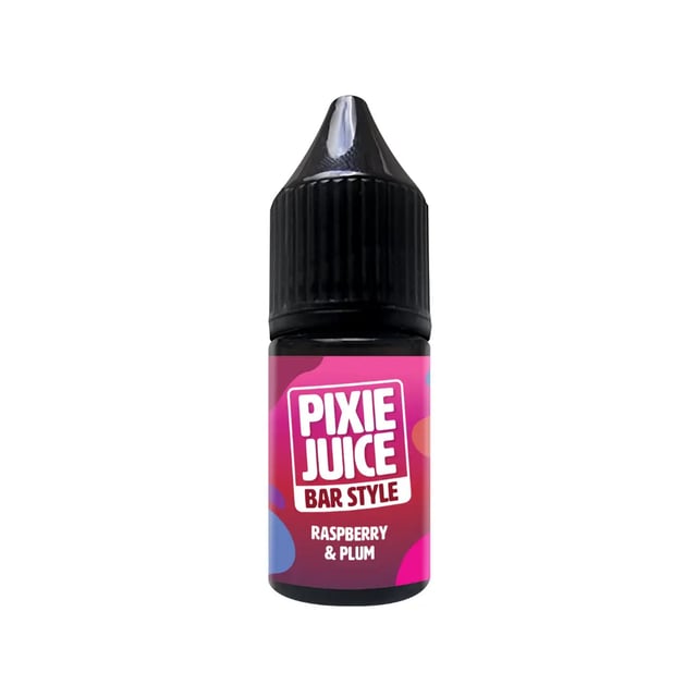 Pixie Juice Bar Style Raspberry & Plum nic salt 10ml bottle, available in 10mg and 20mg strengths