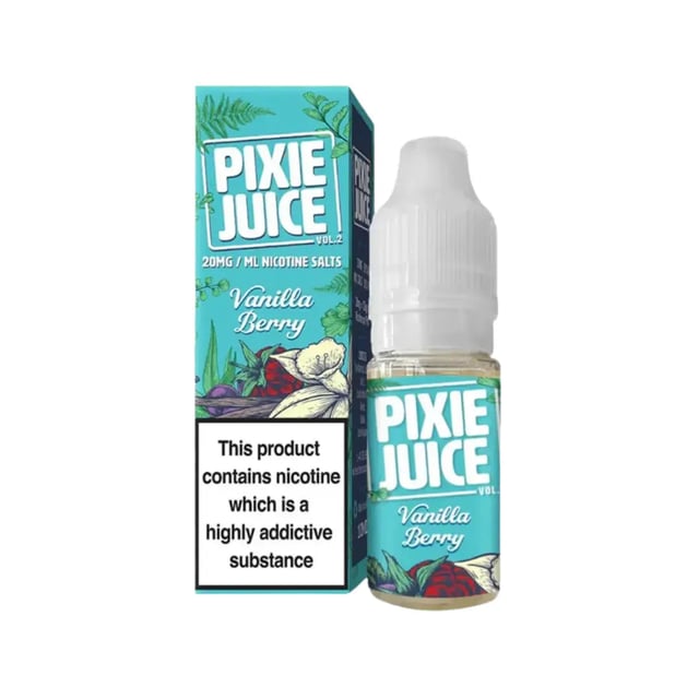 Pixie Juice Vanilla Berry nic salt e-liquid 10ml bottle, 50/50 VG/PG, 10mg and 20mg strengths