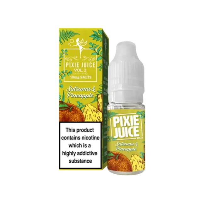 Pixie Juice Satsuma & Pineapple Nic Salt e-liquid, 10ml bottle, 10mg and 20mg strengths