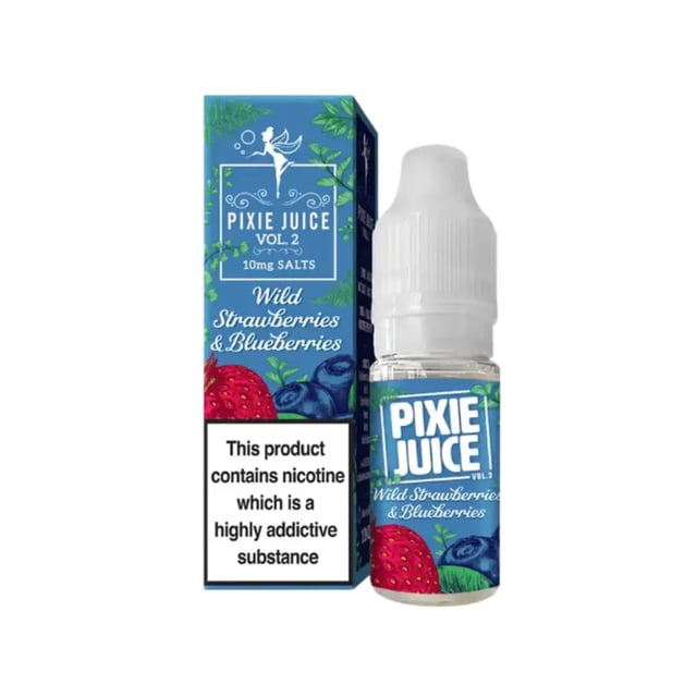 Pixie Juice Wild Strawberries & Blueberries nic salt 10ml bottle, 50/50 VG/PG, 10mg and 20mg strengths