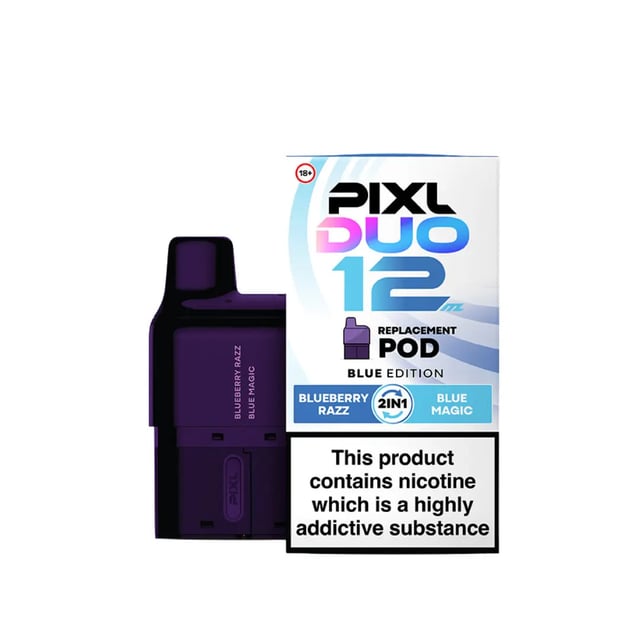 PIXL Duo 12 Watermelon Edition prefilled pod kit showing two dual flavour pods for the PIXL Duo 12 device