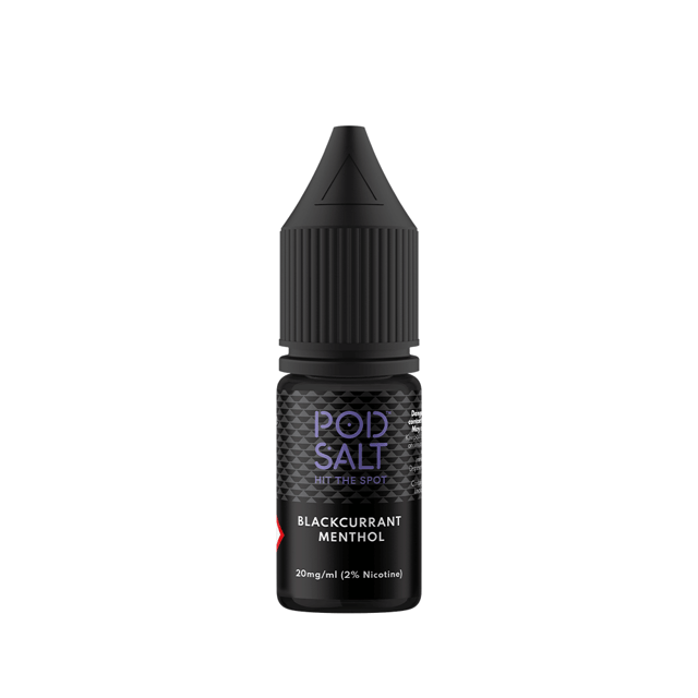 Pod Salt Core Blackcurrant Menthol nic salt 10ml bottle, 50/50 e-liquid available in 11mg and 20mg