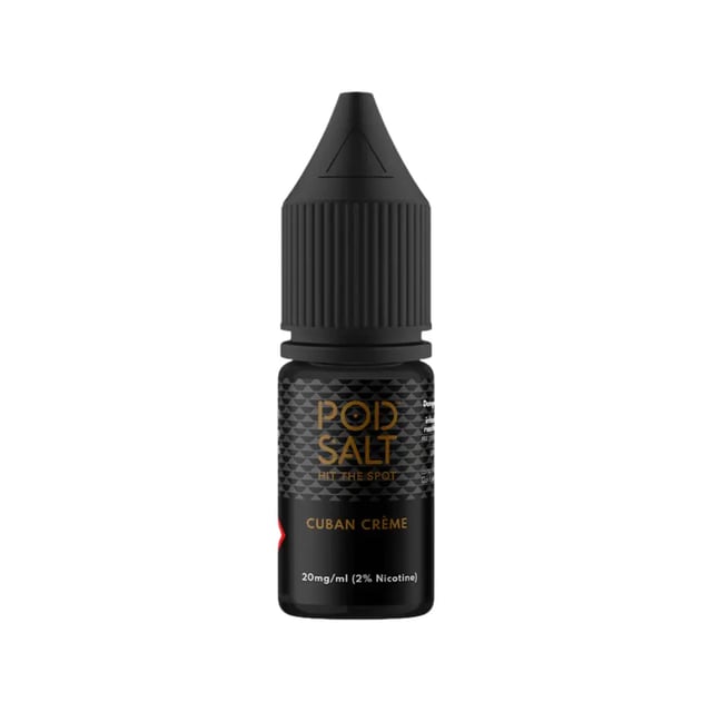 Pod Salt Core Cuban CrèMe nic salt e-liquid, 10ml bottle, 50/50 VG/PG, available in 11mg and 20mg