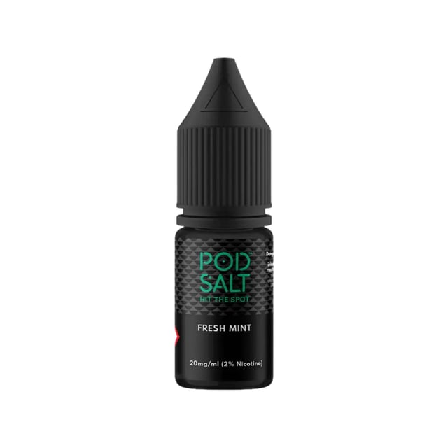 Pod Salt Core Fresh Mint nic salt e-liquid, 10ml bottle, 50/50 VG/PG, available in 11mg and 20mg strengths