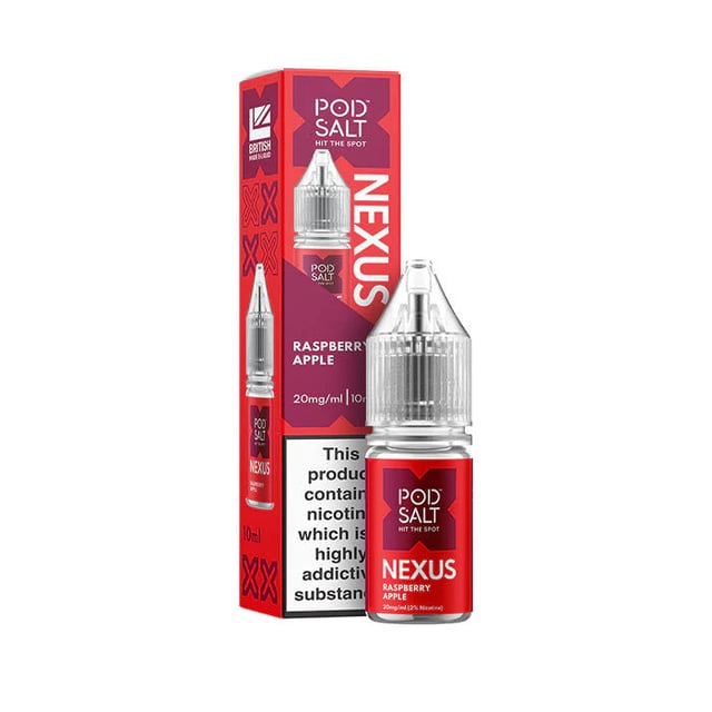 Pod Salt Nexus Raspberry Apple nic salt e-liquid, 10ml bottle, 5mg 10mg 20mg strengths, 50/50 VG/PG